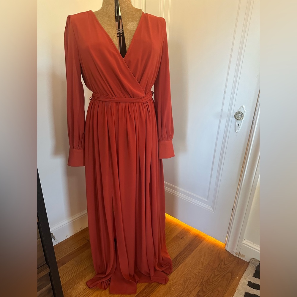 Rust Wrap Dress